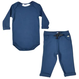 Angel | Boys Blue Ribbed Cotton Leggings Set (2)