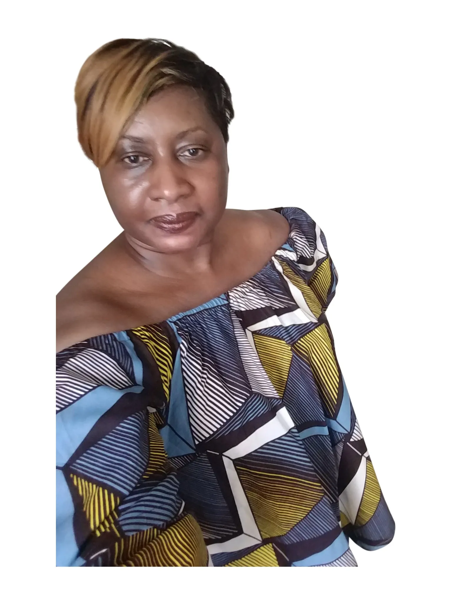 Ankara! Off (or on) Shoulder Multi Pattern Blouse