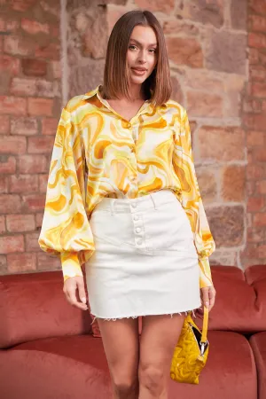 Austin Shirt - Yellow Print - FINAL SALE