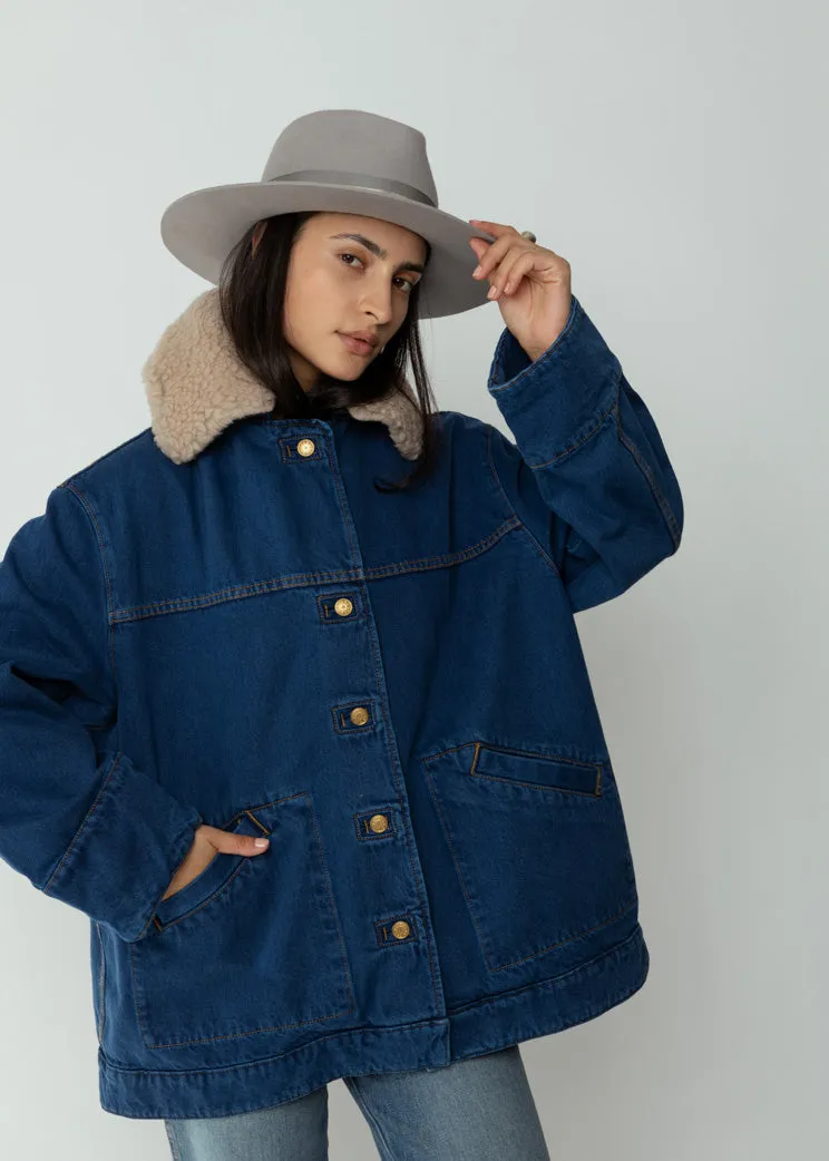 B Sides Blue/Oatmeal Stadium Jacket