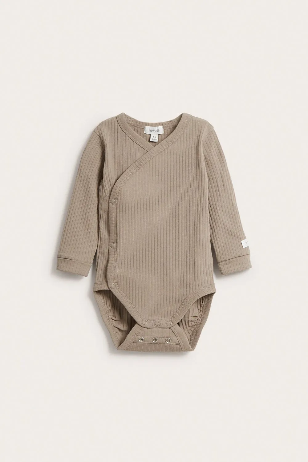 Baby brown ribbed bodysuit with extender
