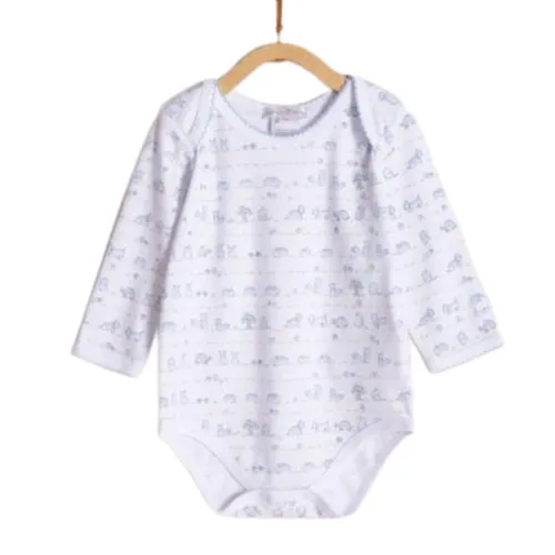 Babycottons In the Woods Bodysuit 2 Pack White Light Blue