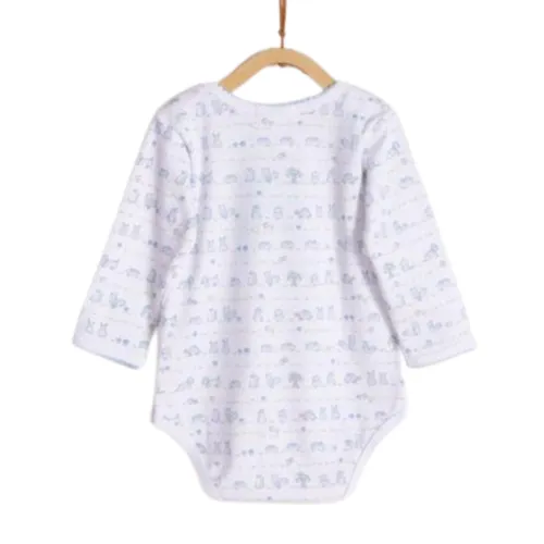 Babycottons In the Woods Bodysuit 2 Pack White Light Blue