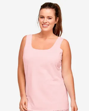 Baylee Lace Trim Tank | Pink