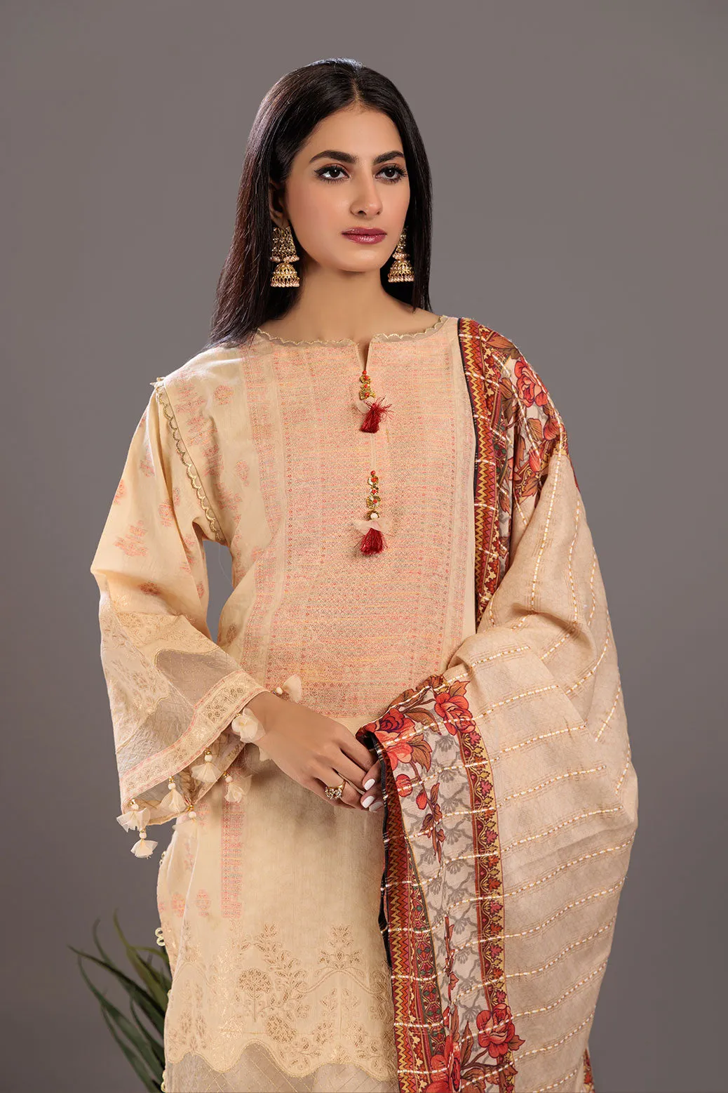 BEIGE-JACQUARD-3 PIECE (SV1NA233P2)