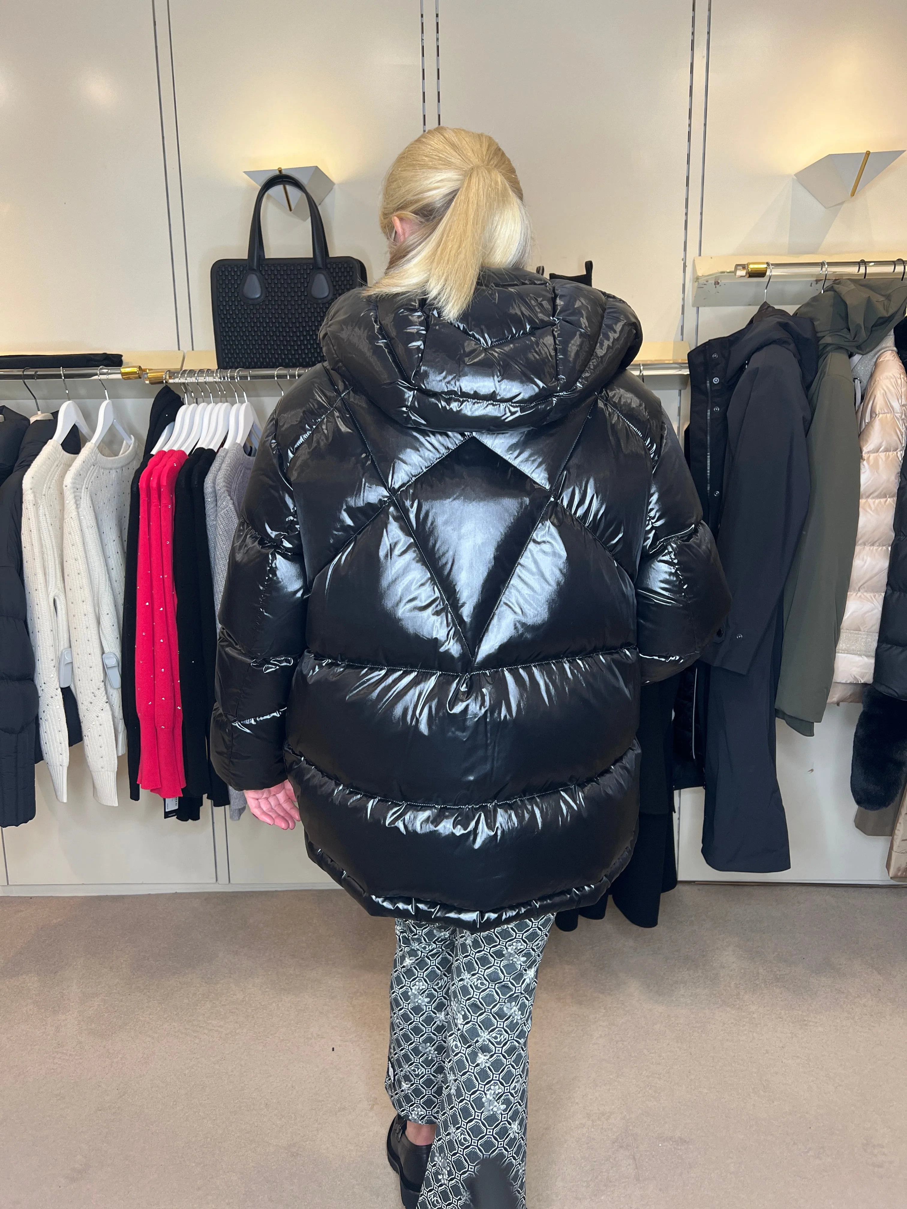 Black Hooded Puffer Jacket