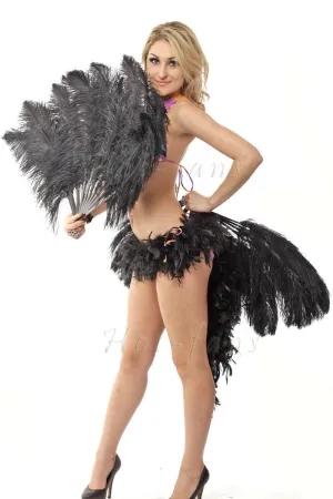 Black Single layer Feather fan 25"x 45"