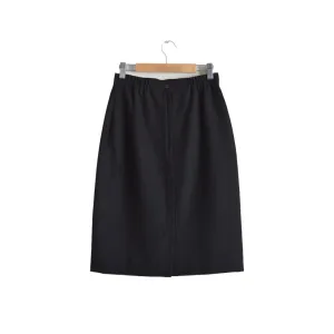 Black Wool Pencil Skirt | XS