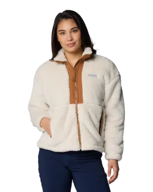 Boundless Discovery Sherpa Full Zip Fleece Jacket in Chalk & Camel Brown