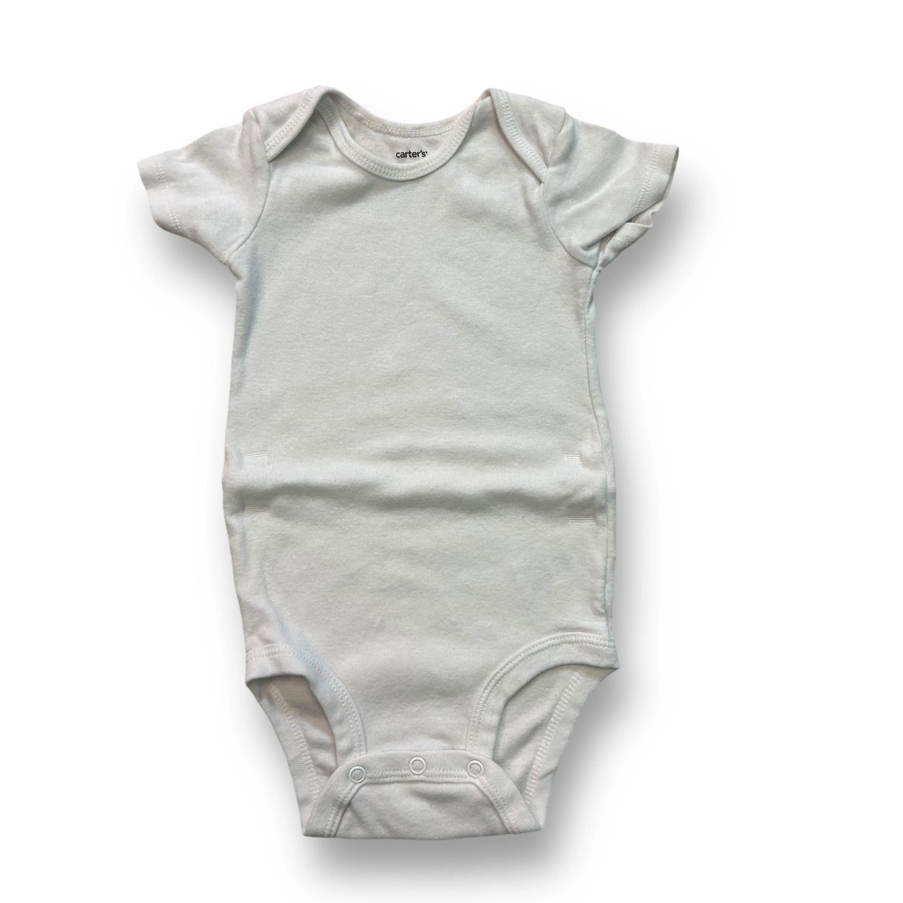 Boys Carter's Size 12 Months White Short Sleeve Snap Bottom Bodysuit