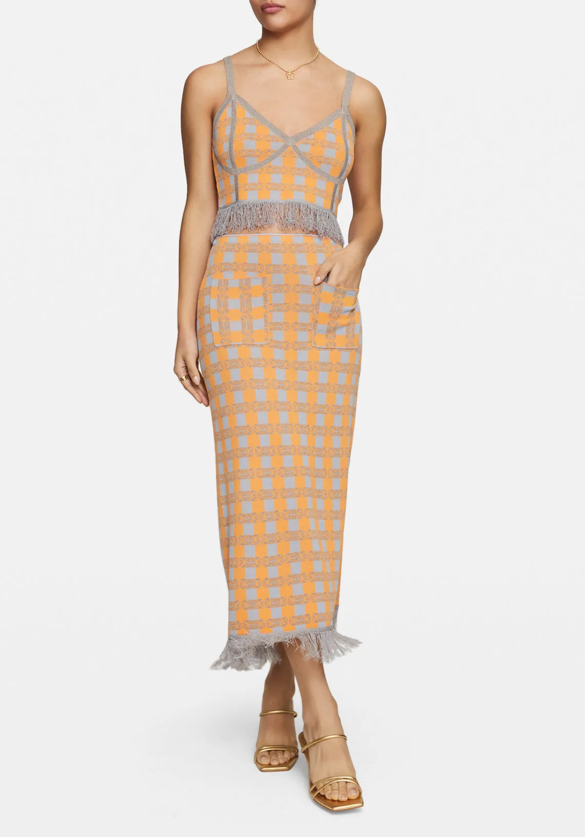 Callis Skirt Grey Check