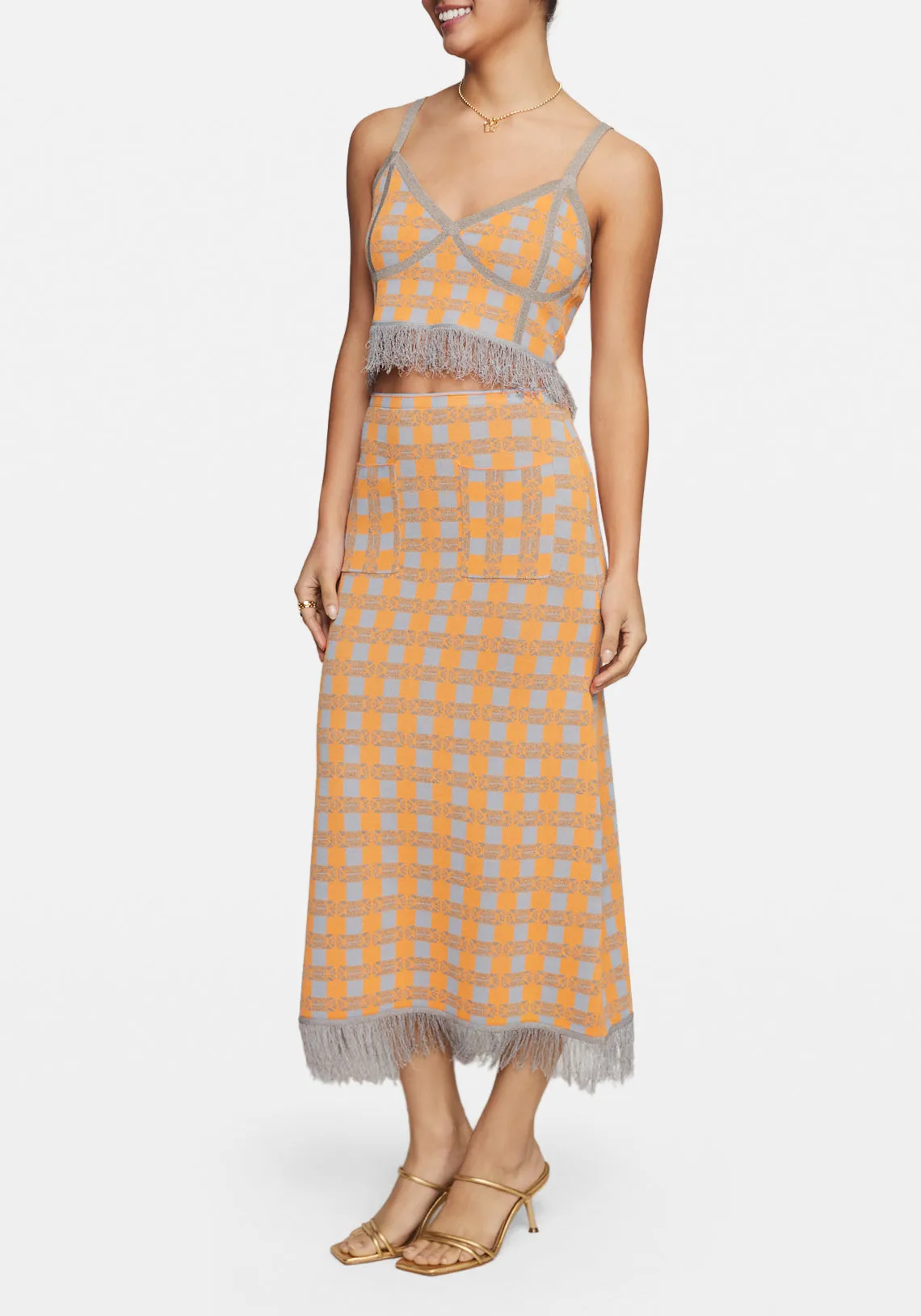 Callis Skirt Grey Check