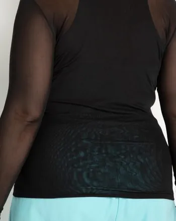 Celine Layered Mesh Top | Totally Black