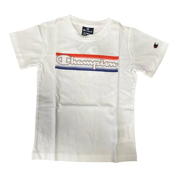 Champion T-shirt manica corta da ragazzo 305979 WW001 WHT bianco