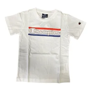 Champion T-shirt manica corta da ragazzo 305979 WW001 WHT bianco