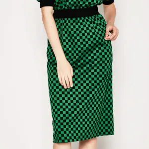 Checked Pencil Skirt