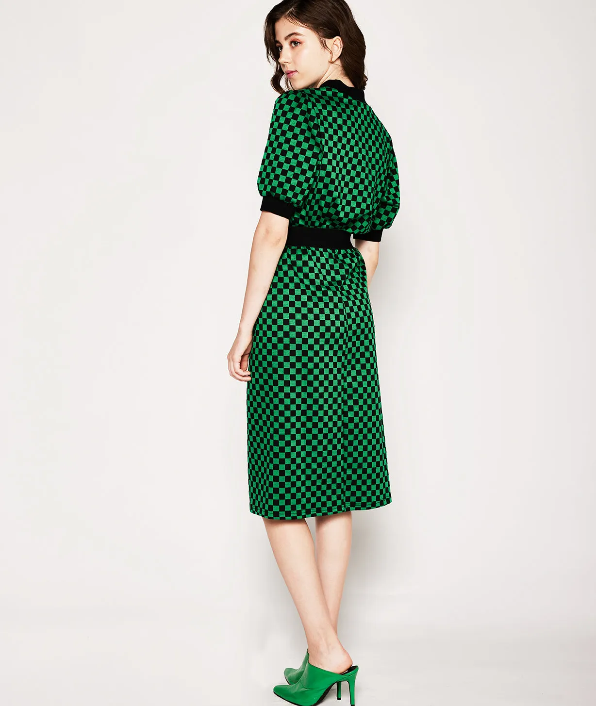 Checked Pencil Skirt