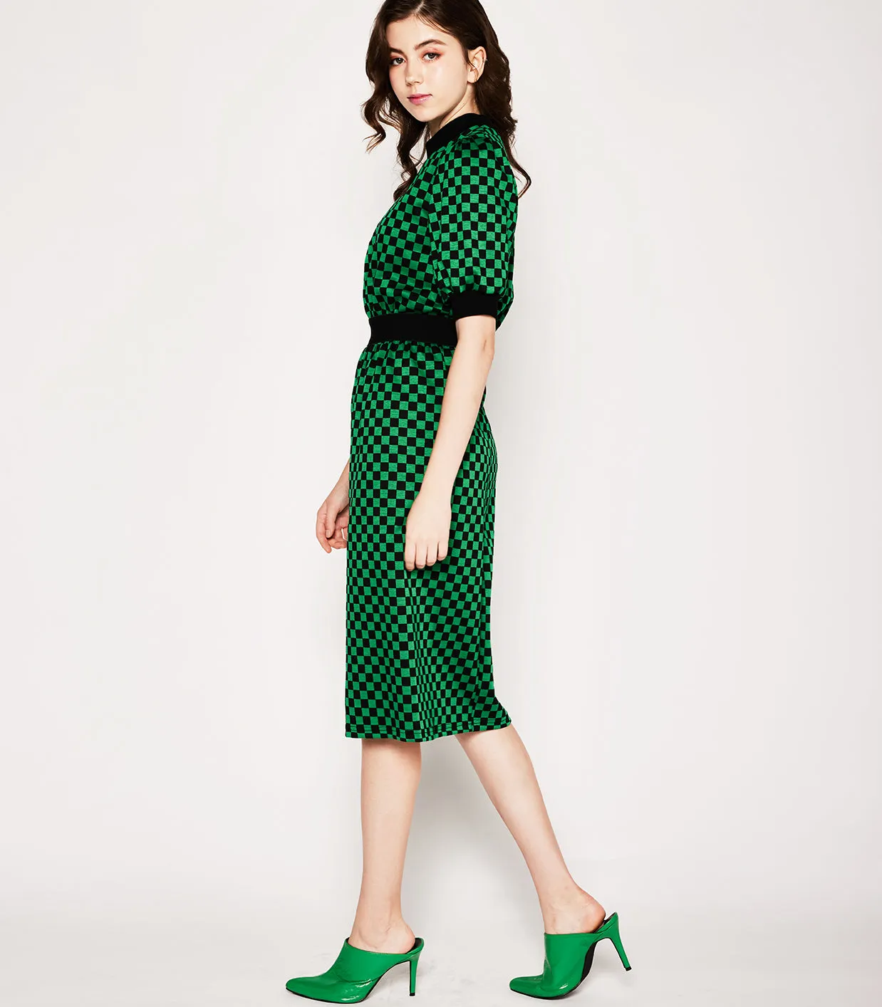 Checked Pencil Skirt