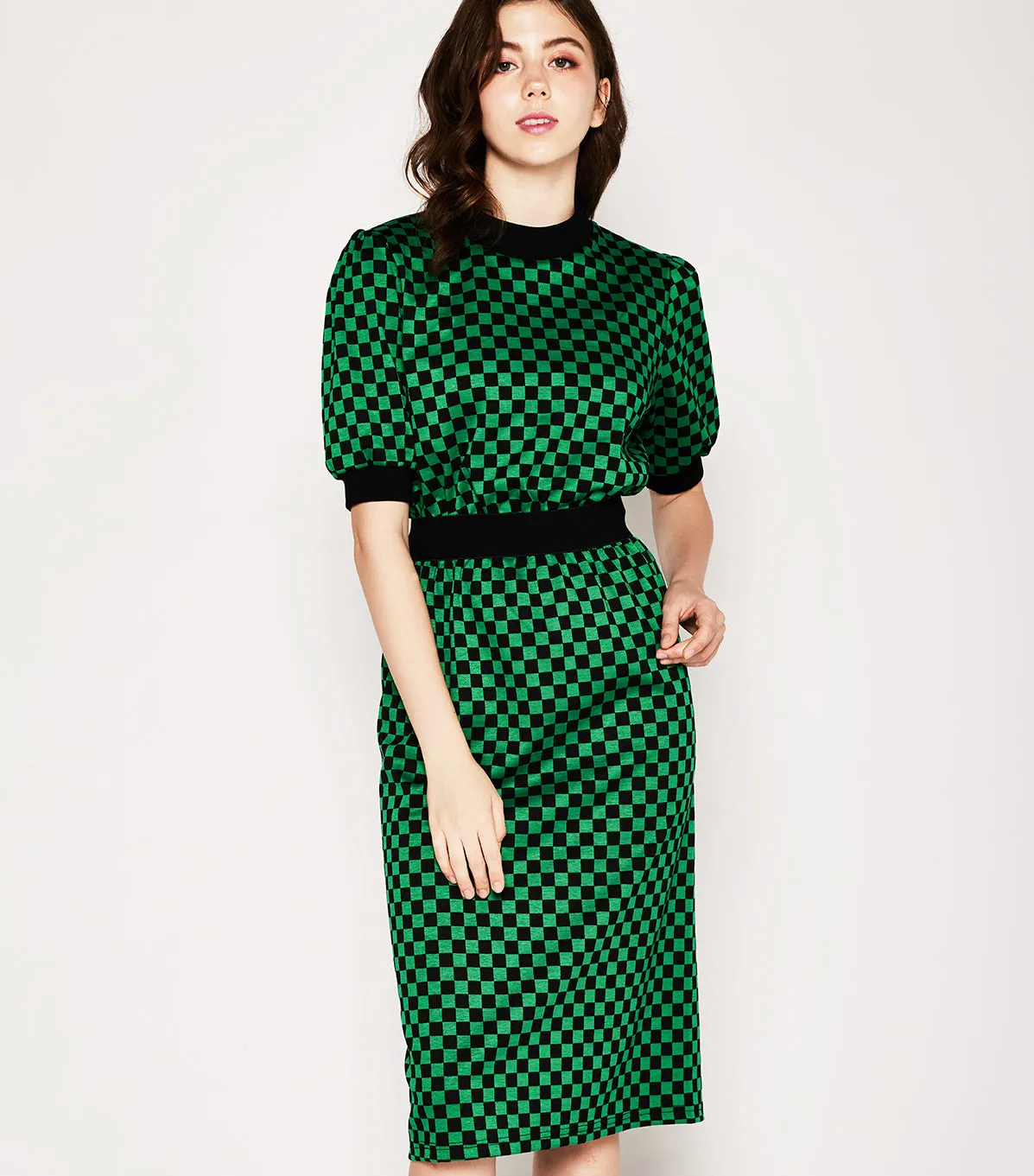 Checked Pencil Skirt