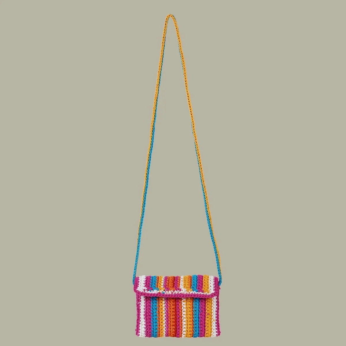 Children’s Mini Sling Bag | Hand-Crafted | Cotton Yarn | Multi-Colour