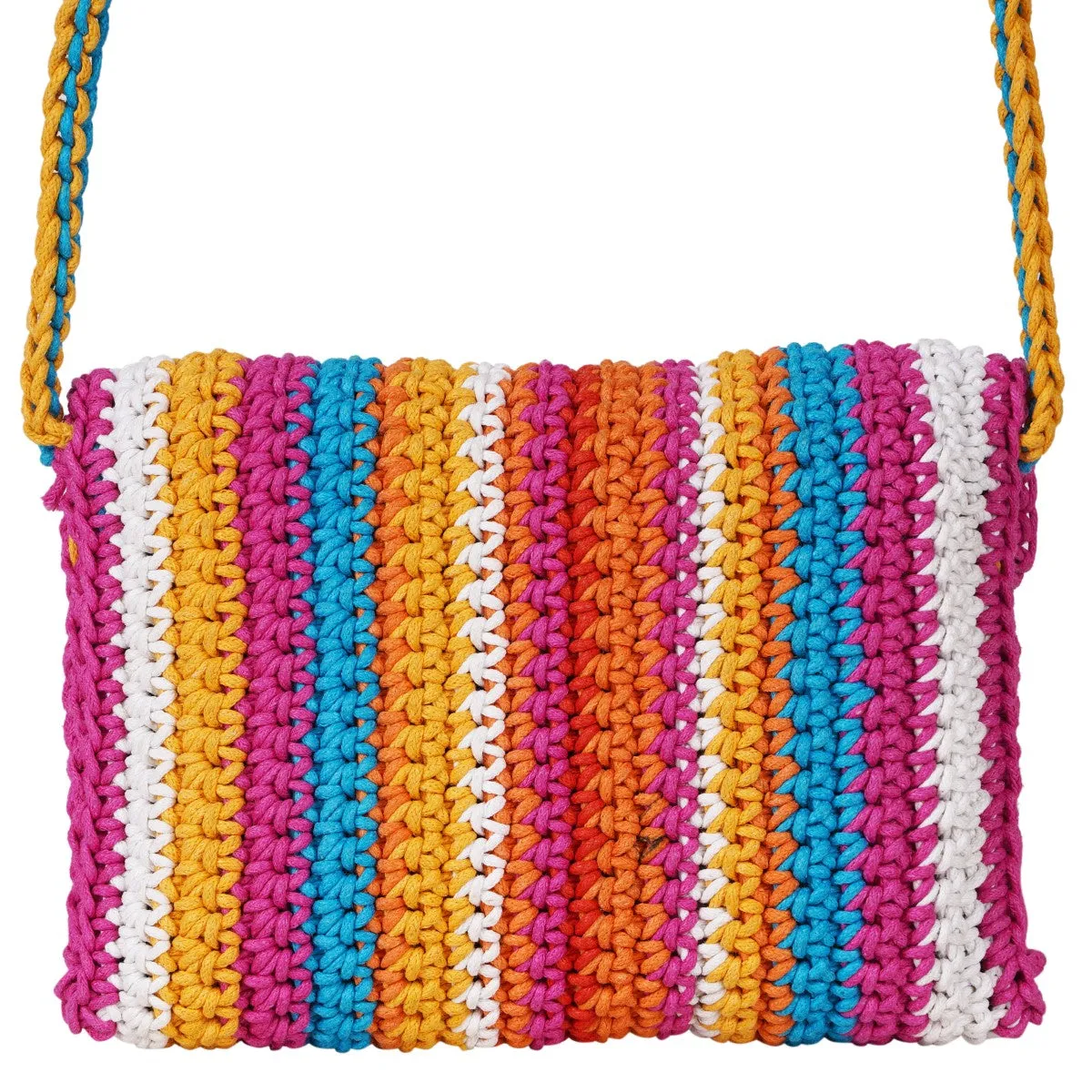 Children’s Mini Sling Bag | Hand-Crafted | Cotton Yarn | Multi-Colour