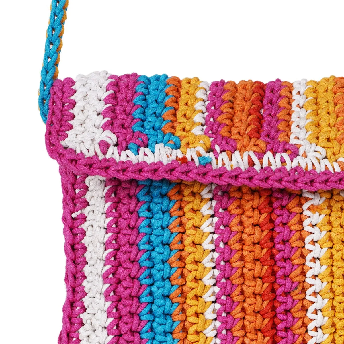 Children’s Mini Sling Bag | Hand-Crafted | Cotton Yarn | Multi-Colour