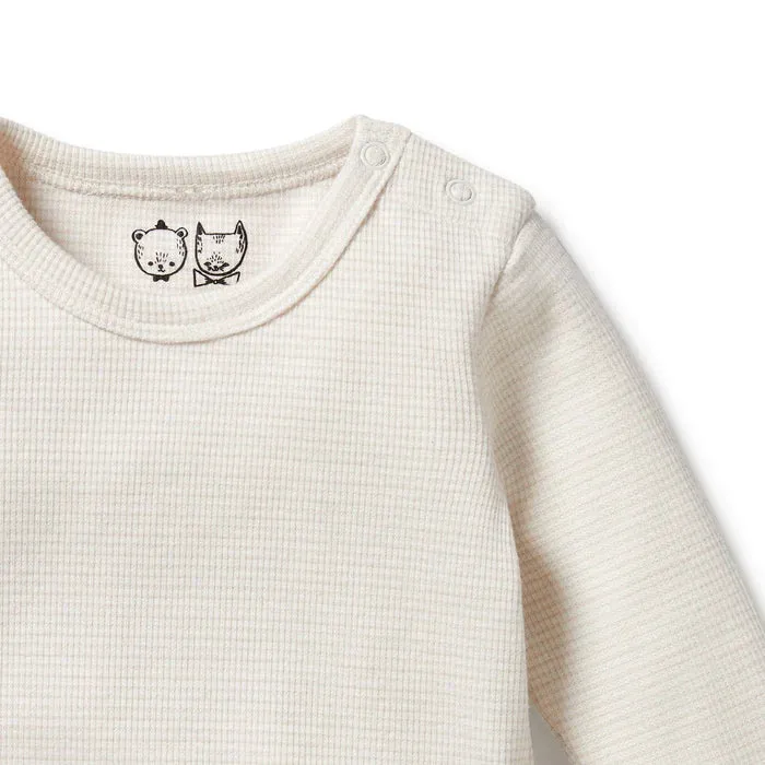 Clay Organic Stripe Rib Long Sleeved Bodysuit