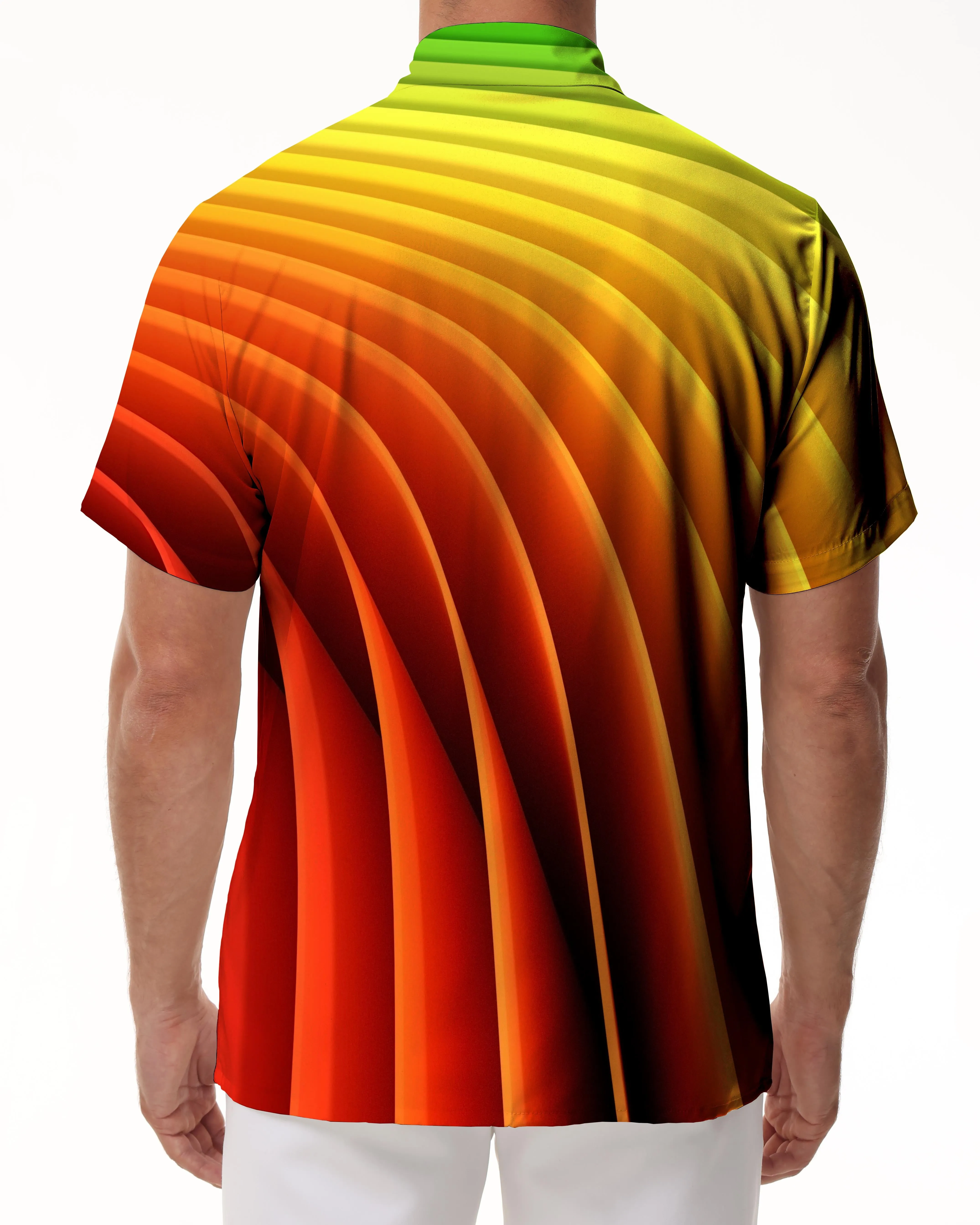Color Block Shirt Short Sleeve Beachwear Hawaiian Button Tropical Lapel Shirt Abstract Print Geometric Men's Casual
