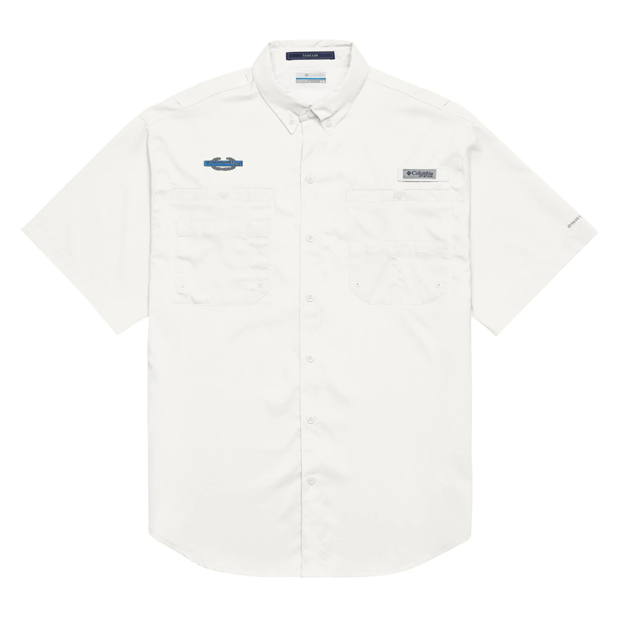 Combat Infantry Badge (embroidered) Men’s Columbia short sleeve button shirt, Gift For veteran