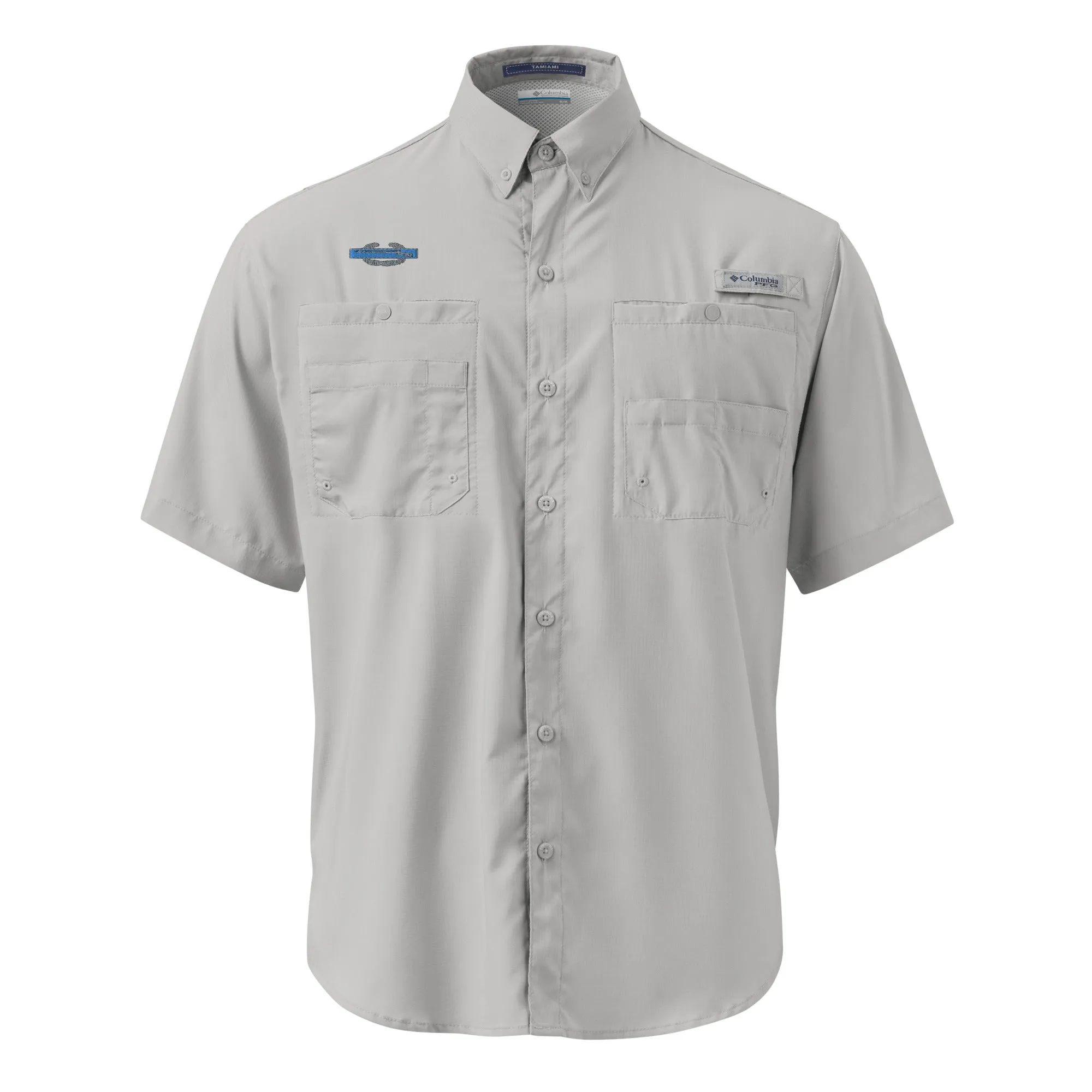 Combat Infantry Badge (embroidered) Men’s Columbia short sleeve button shirt, Gift For veteran
