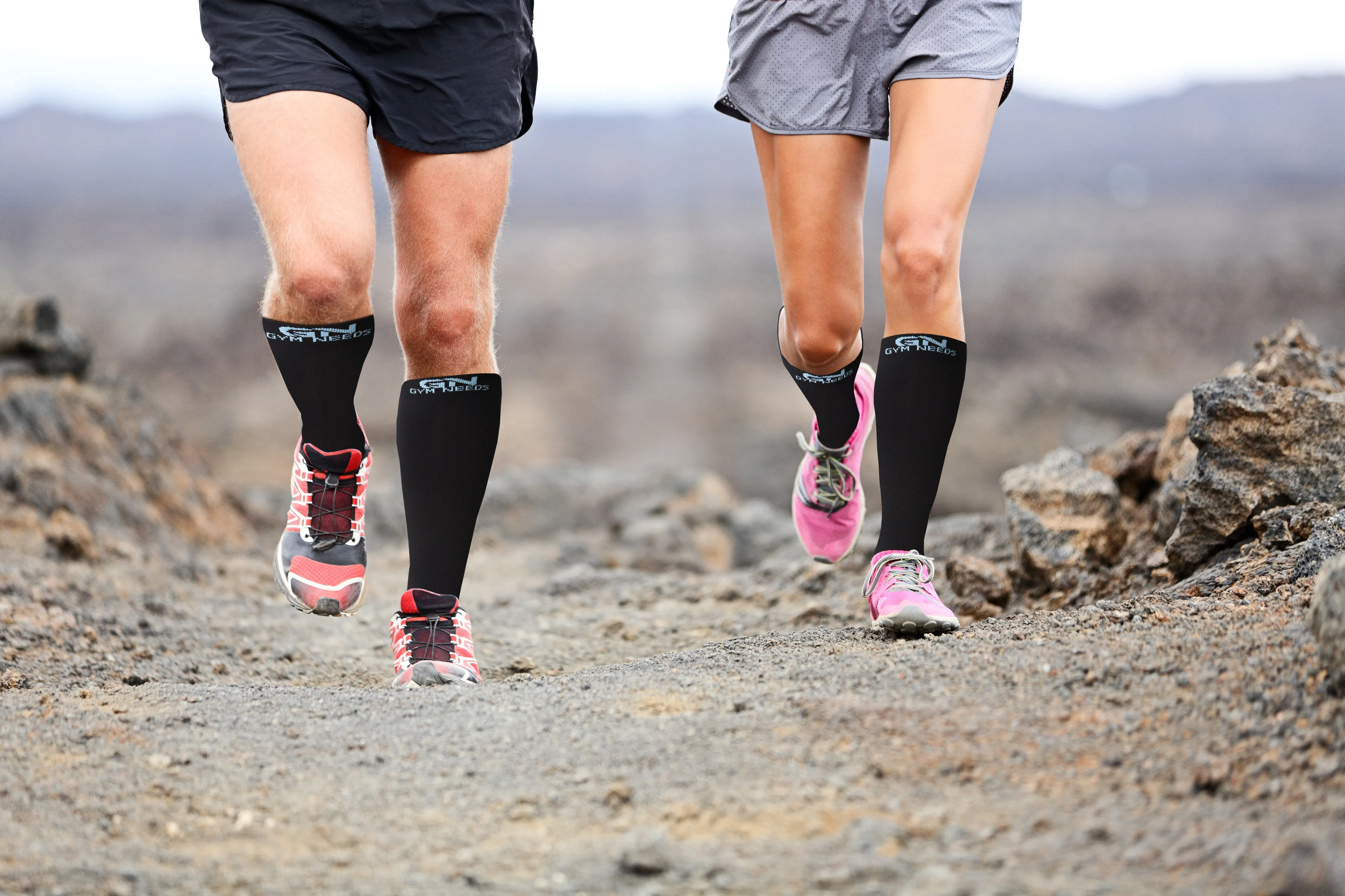 Compression Socks for Women & Men - Black & Blue Pair
