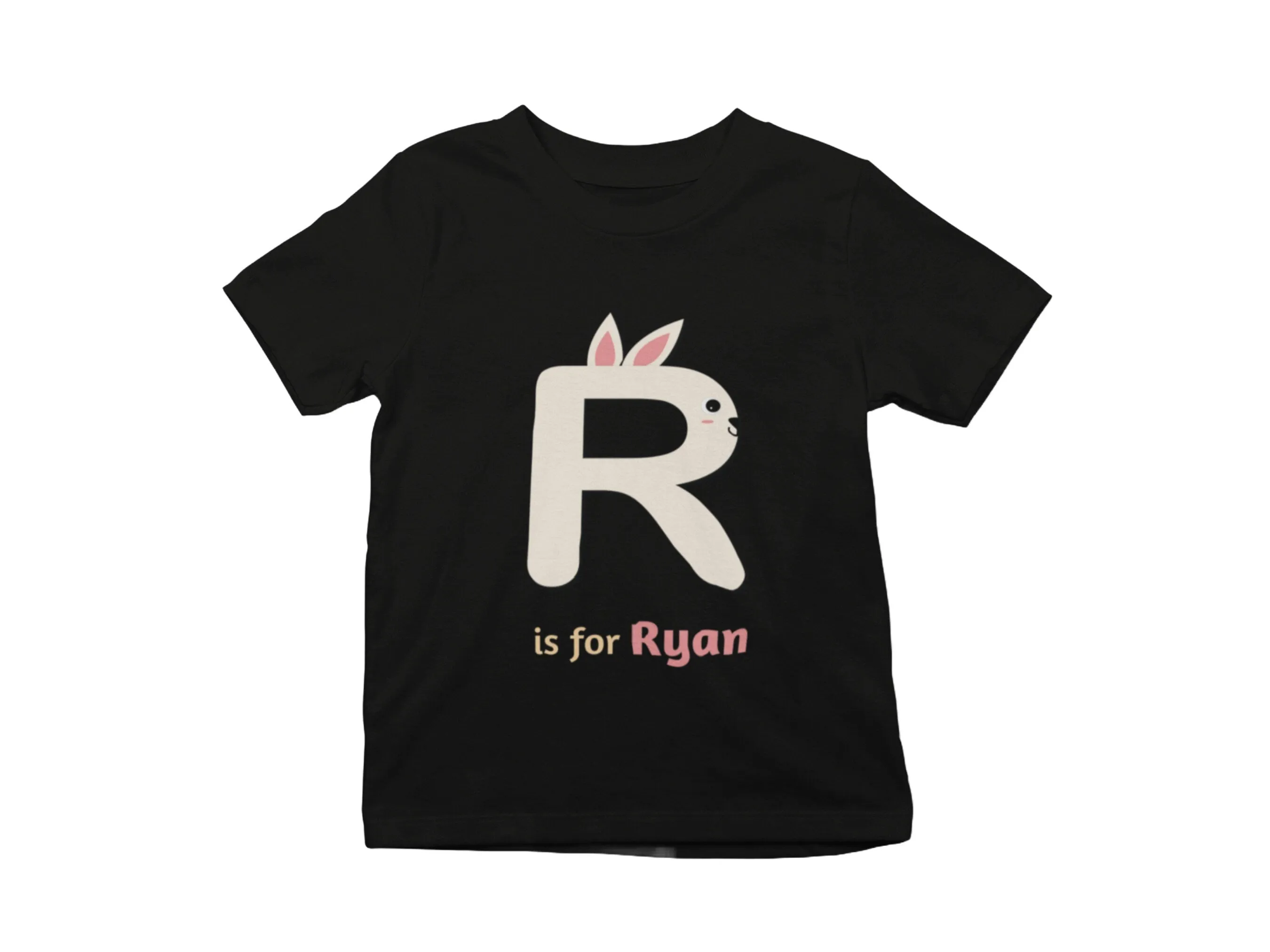 Custom Kids Tshirt Gift For Toddler Girls with Letter R on T-Shirt