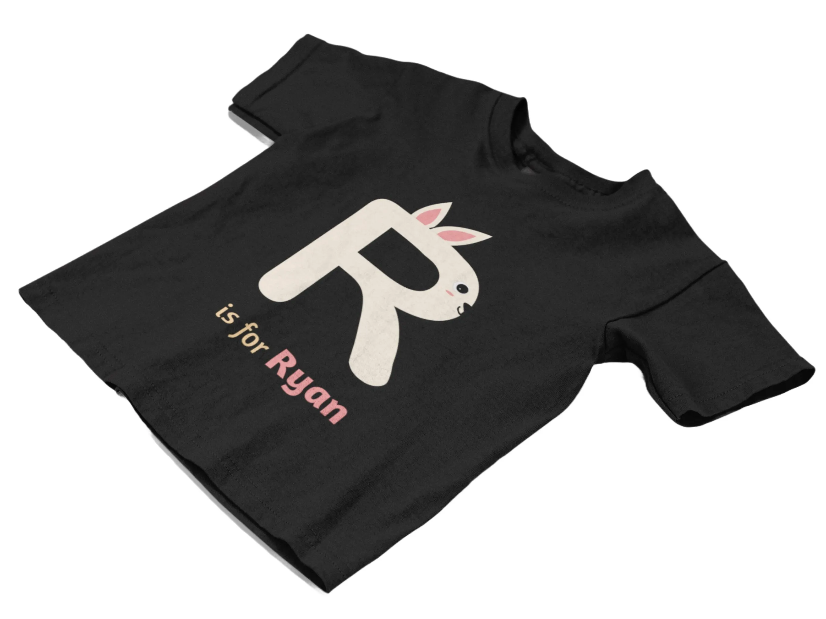 Custom Kids Tshirt Gift For Toddler Girls with Letter R on T-Shirt