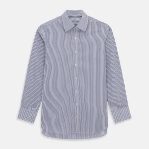 Dark Blue Track Stripe Mayfair Shirt