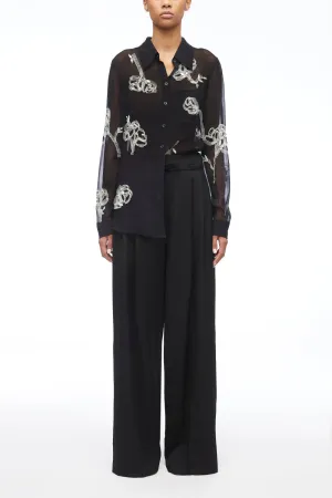 Deconstructed Floral Chiffon Shirt