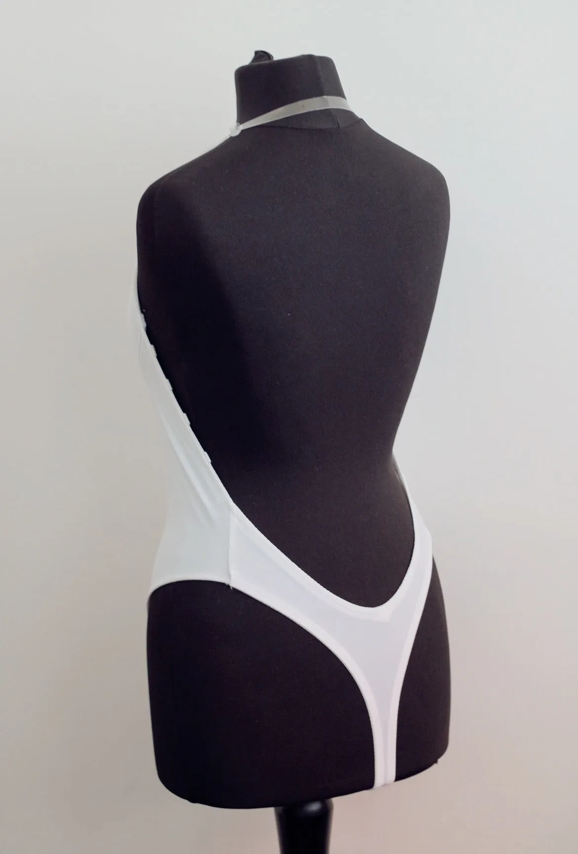 Deep Plunge Bodysuit in White