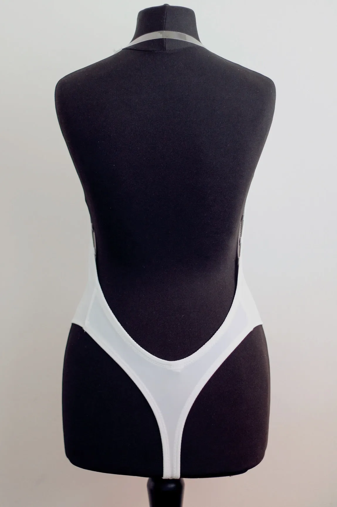 Deep Plunge Bodysuit in White
