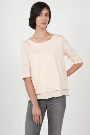 Double Layer Tee in Peach