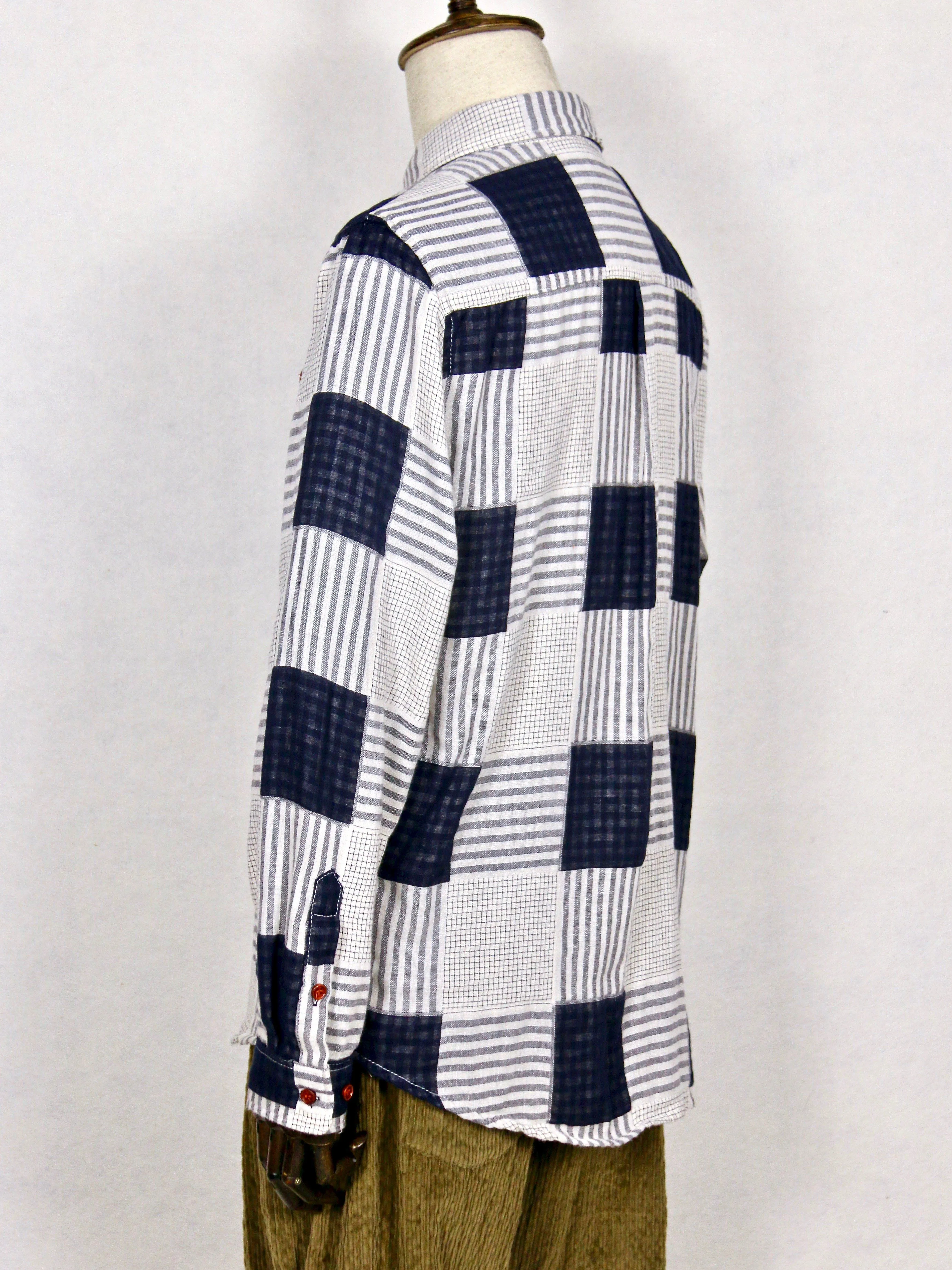 Double-Layered Fabric Checked Shirt