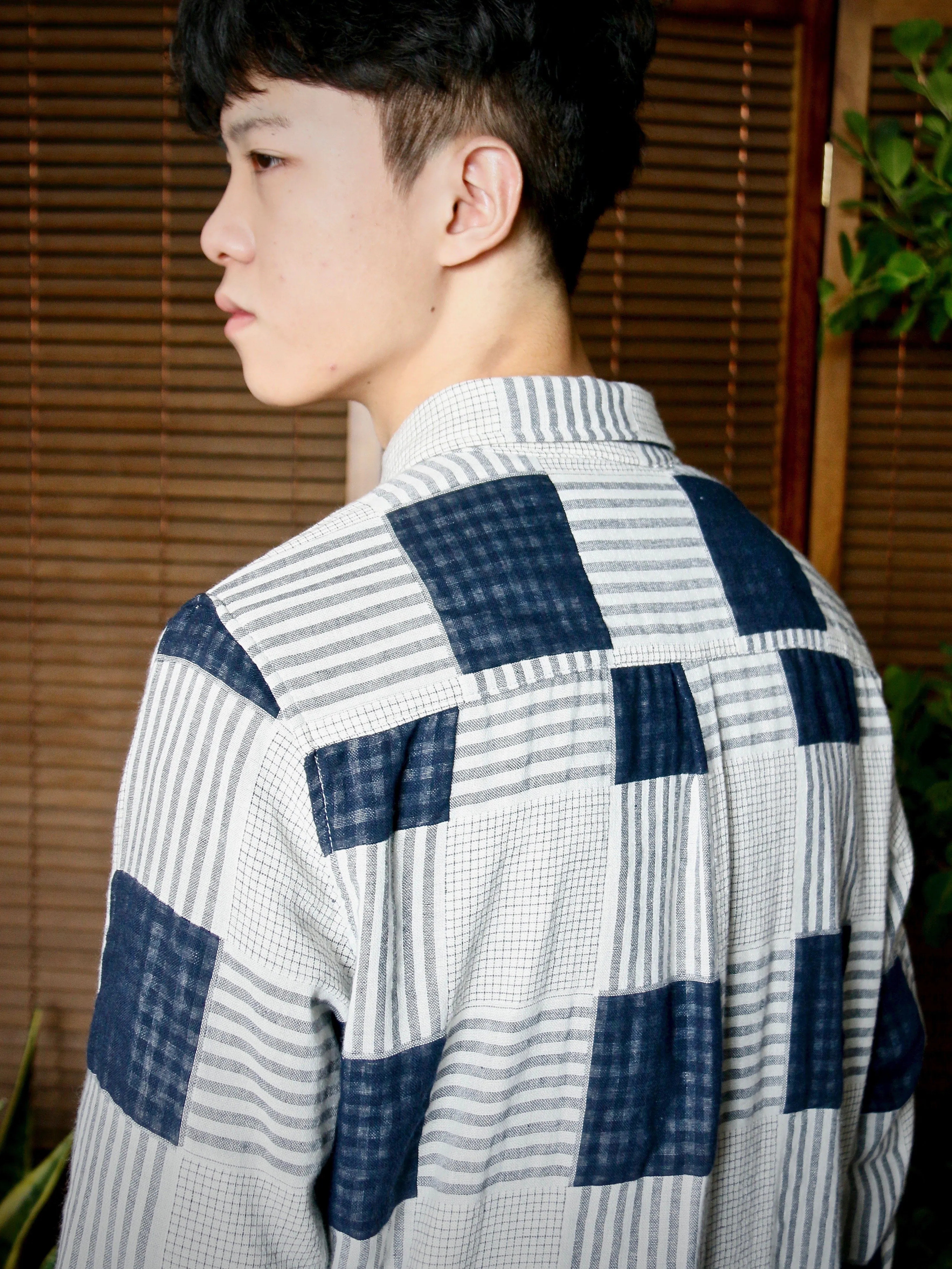 Double-Layered Fabric Checked Shirt