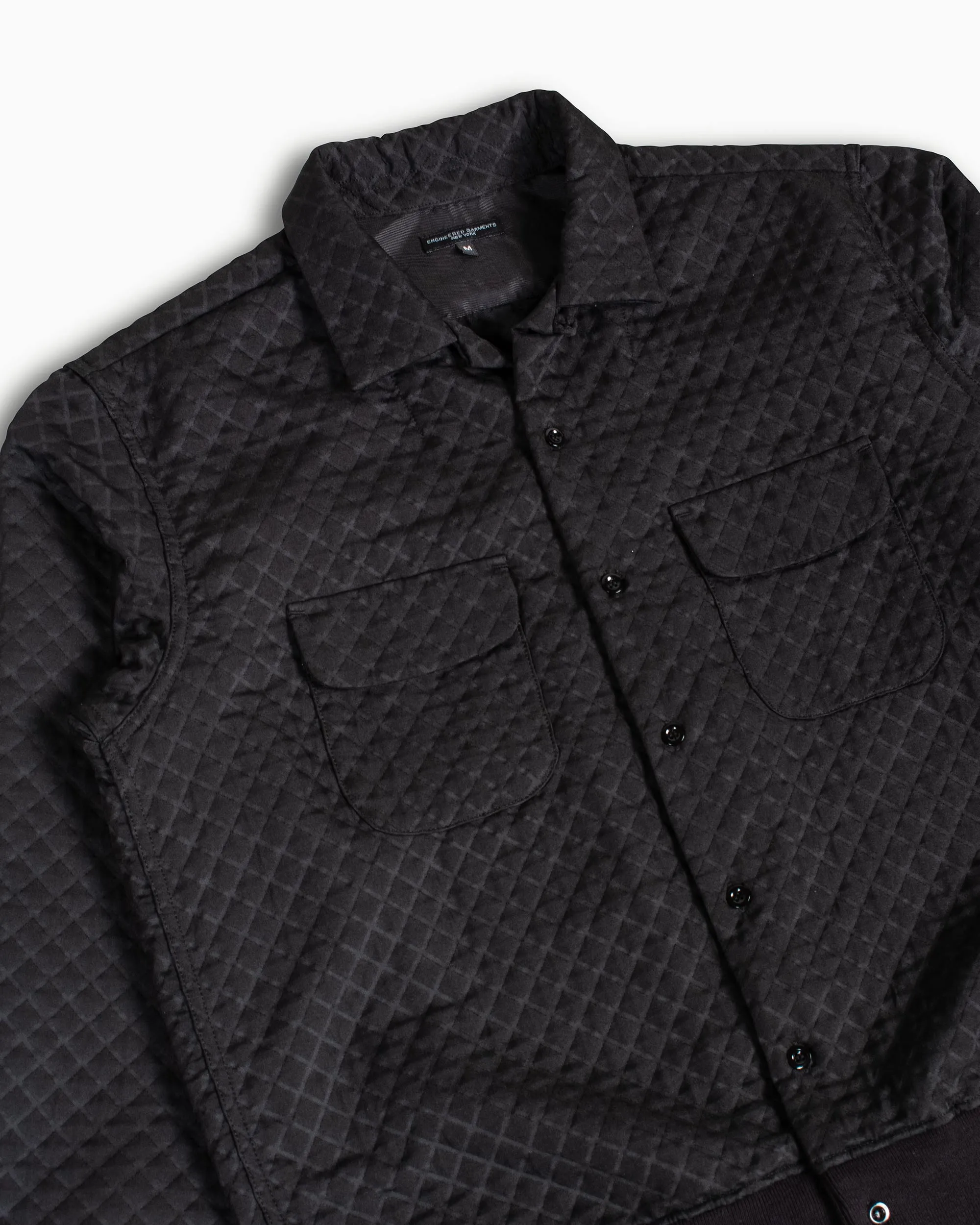 Engineered Garments Classic Shirt Black Polyester Micro Quilt