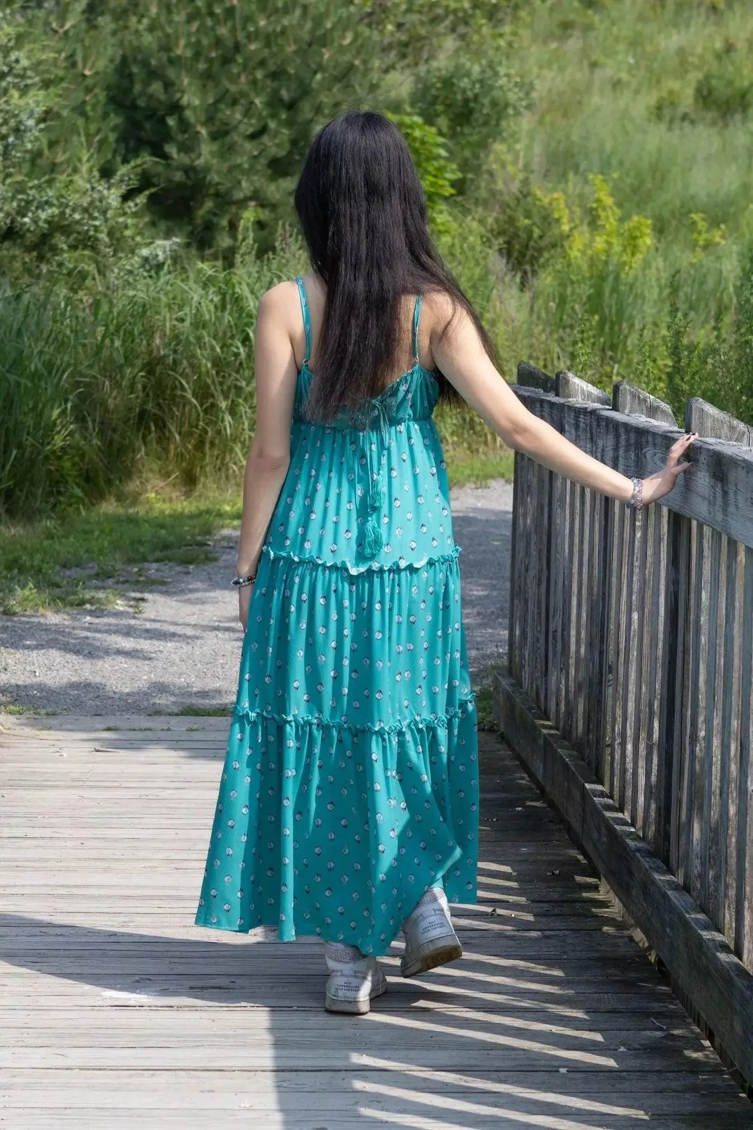 Floral Ruffle Slip Maxi Dress