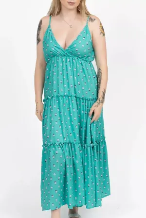 Floral Ruffle Slip Maxi Dress