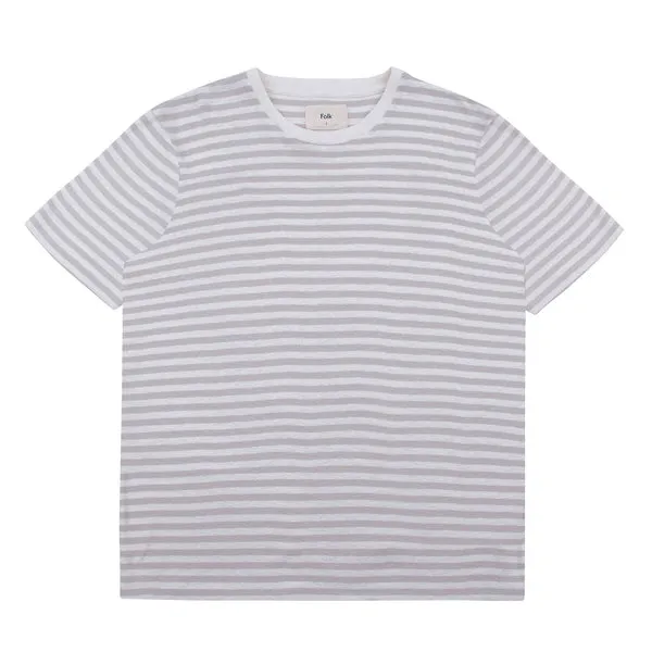 Folk Classic Stripe T-Shirt - Ash / Ecru
