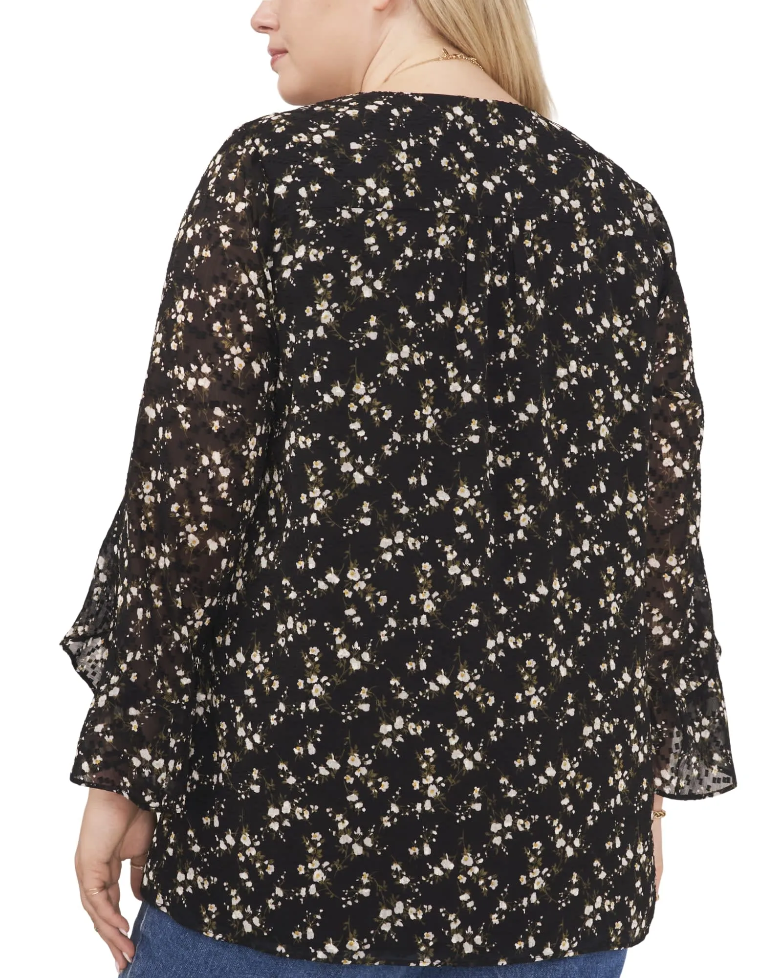 Gabby Flutter Sleeve Blouse | RICH BLACK