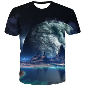 Galaxy T shirts Men Planet Tshirts Casual Starry Sky Tshirt Anime Colorful Tshirt Printed Harajuku Tshirts Cool