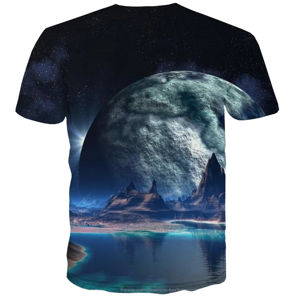 Galaxy T shirts Men Planet Tshirts Casual Starry Sky Tshirt Anime Colorful Tshirt Printed Harajuku Tshirts Cool
