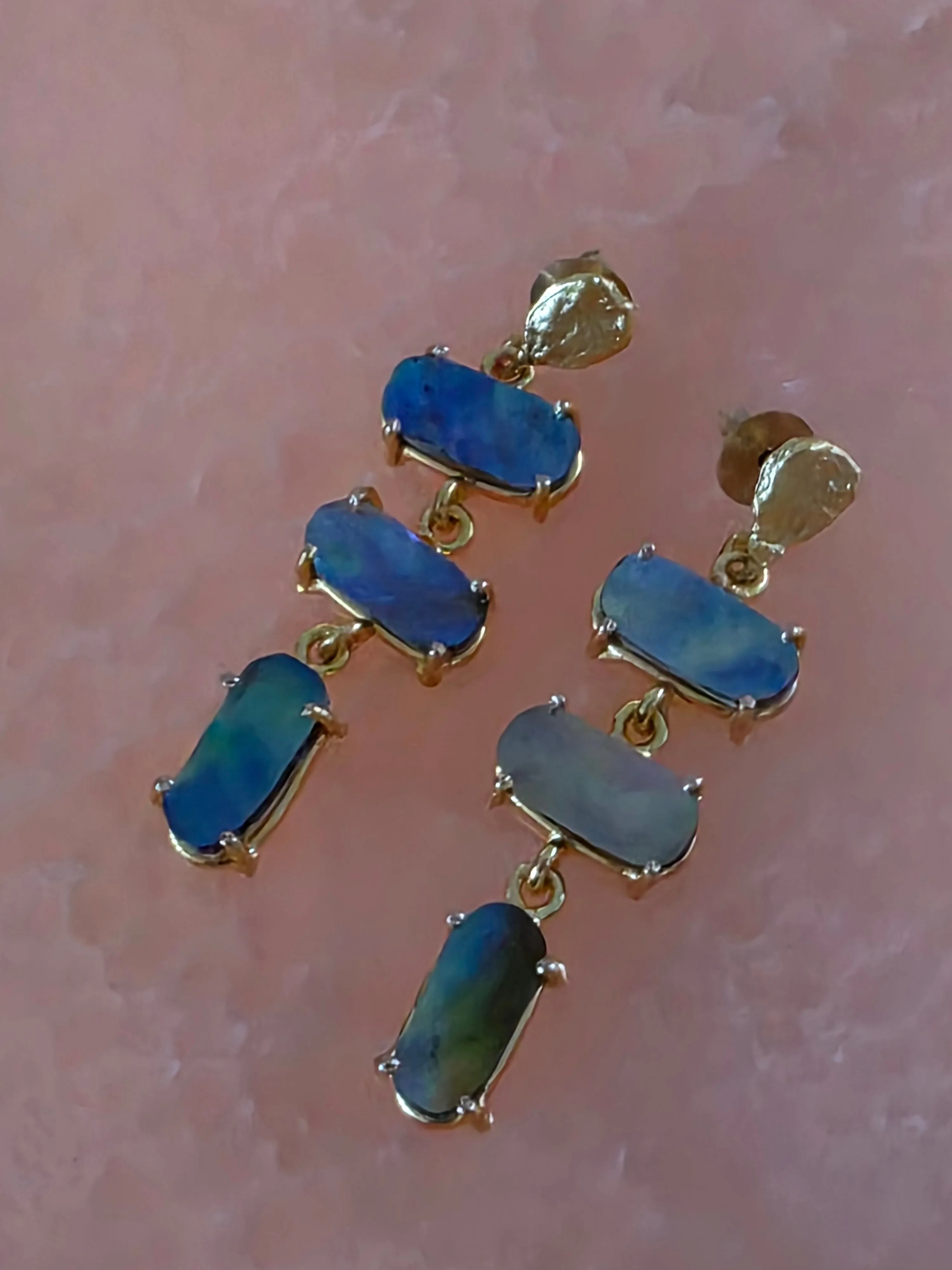 Gemajesty Abalone Shell Drop Gold Earring