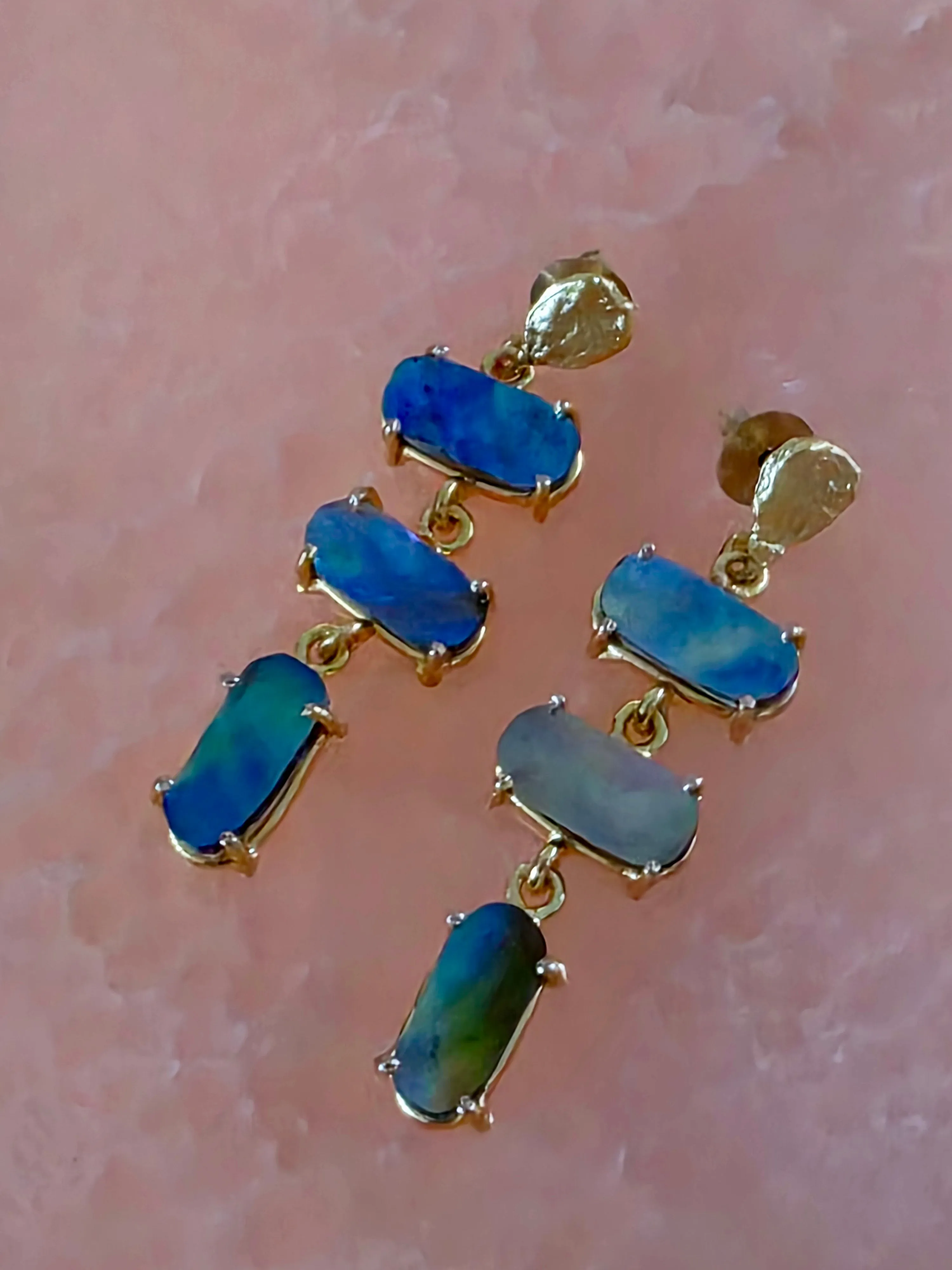 Gemajesty Abalone Shell Drop Gold Earring