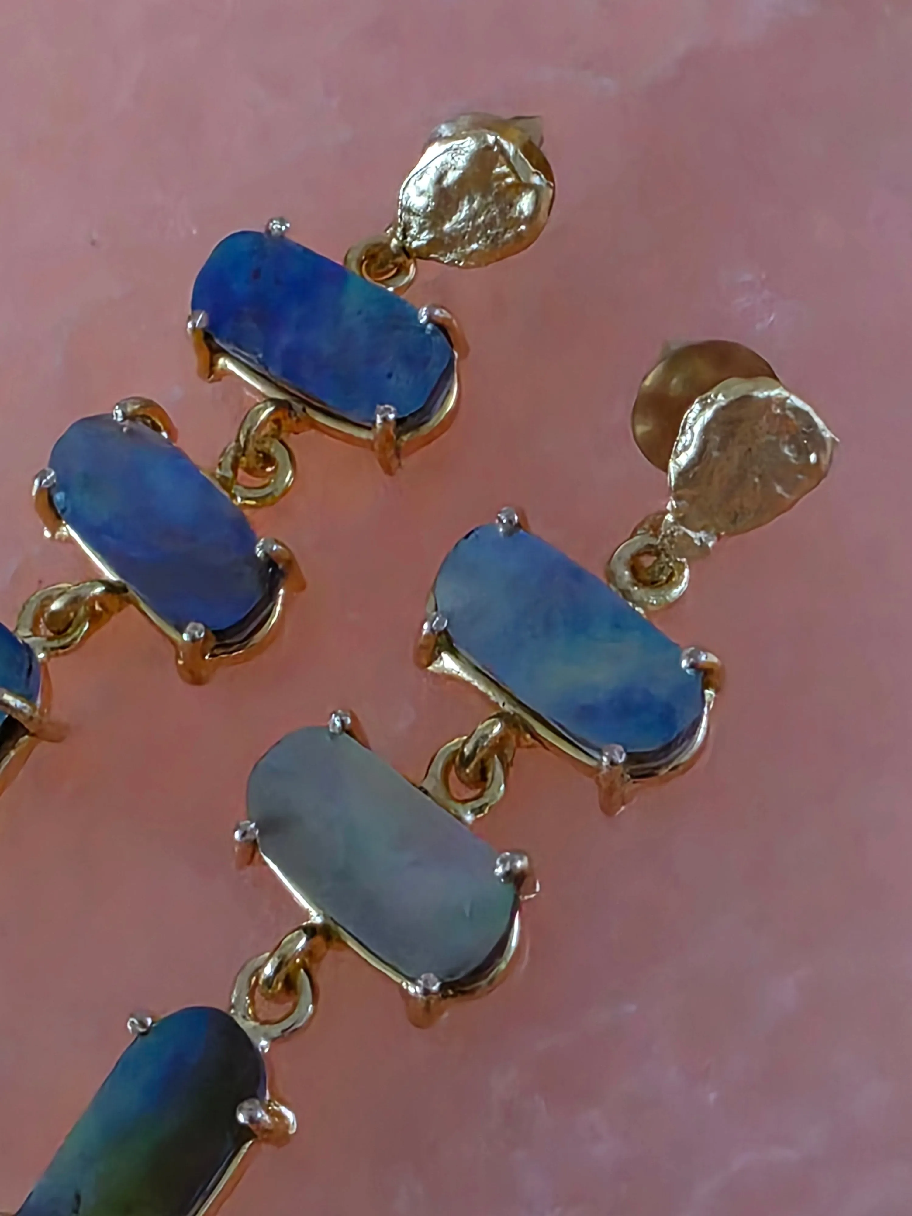 Gemajesty Abalone Shell Drop Gold Earring